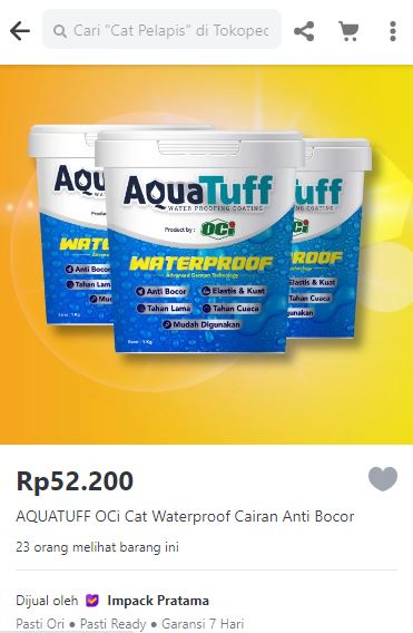 tokopedia official store impack pratama cat pelapis anti bocor